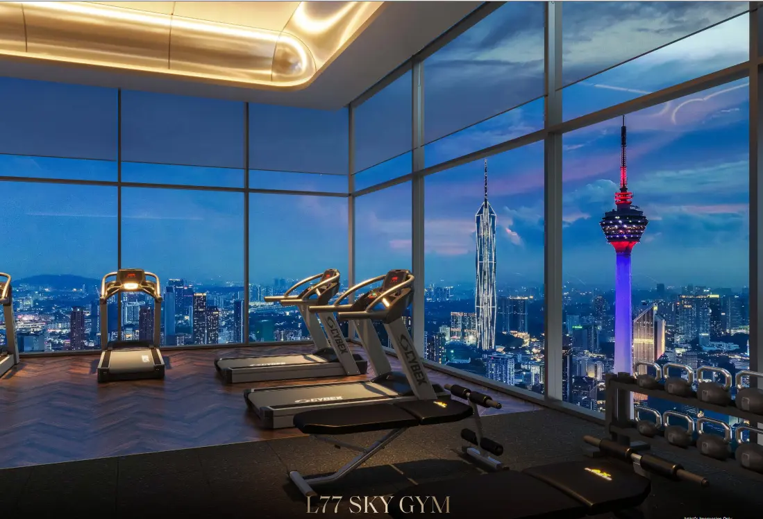 Artist's impression of the sky gym overlooking Kuala Lumpur