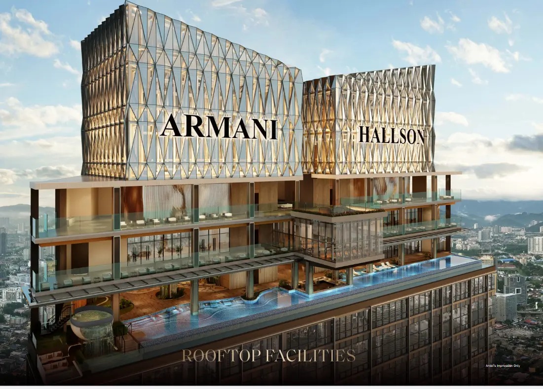 Artist's impression of Armani Hallson KLCC rooftop facilities